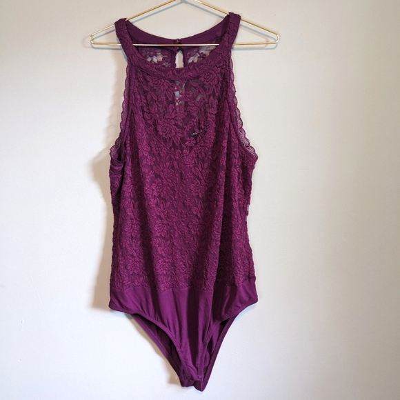 Torrid Purple Lace Bodysuit, size 1X - Picture 1 of 7